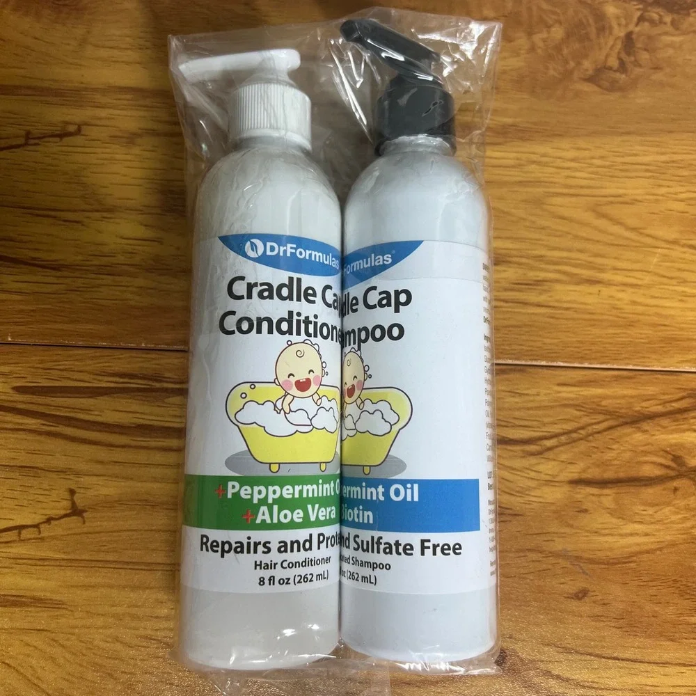 DrFormulas Cradle Cap Shampoo + Conditioner Set Peppermint 8 Fl Oz each NEW